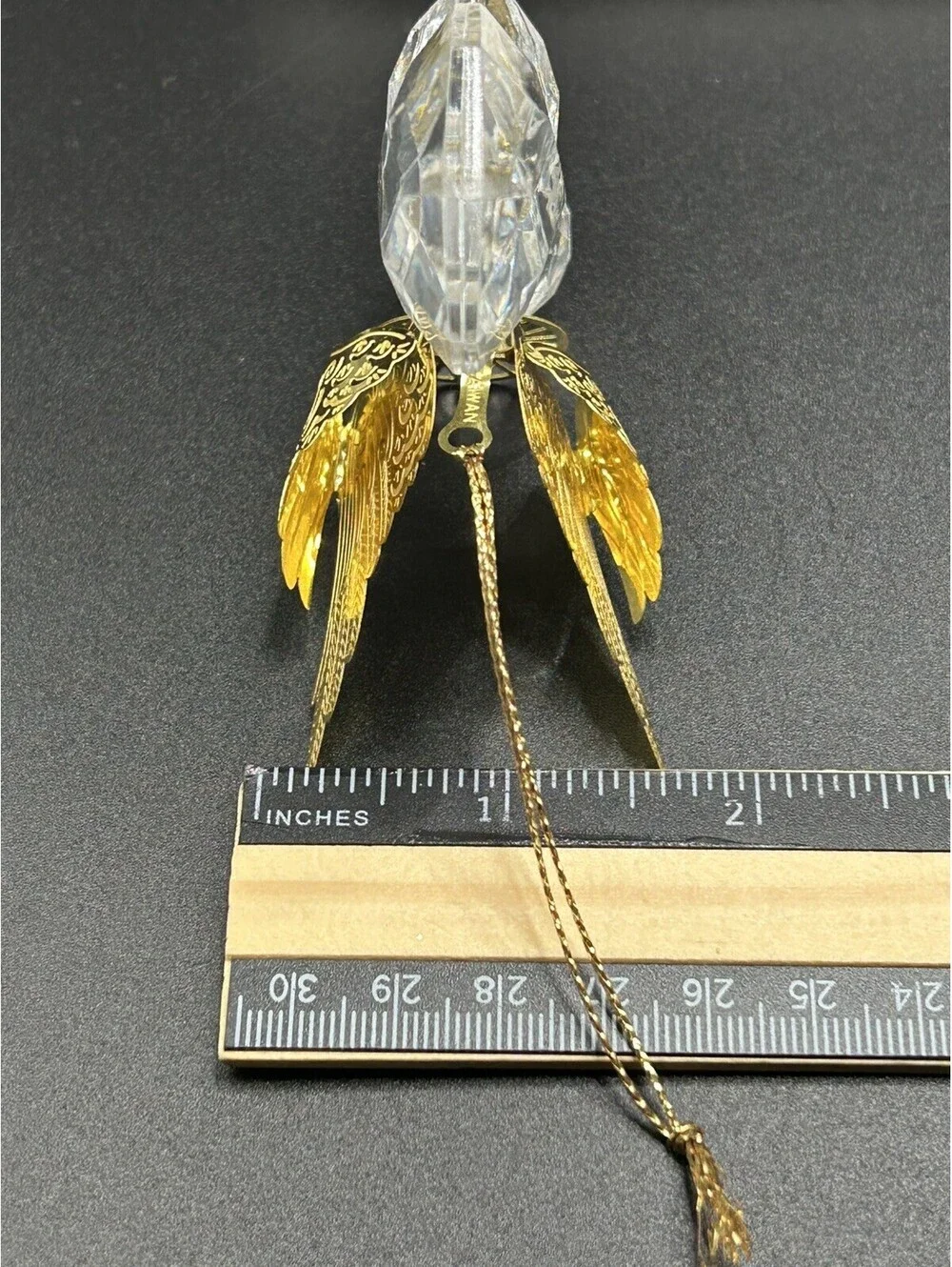 Vintage Filigree Angel Roman Inc Gold Wings Christmas Ornament 1994 ECU